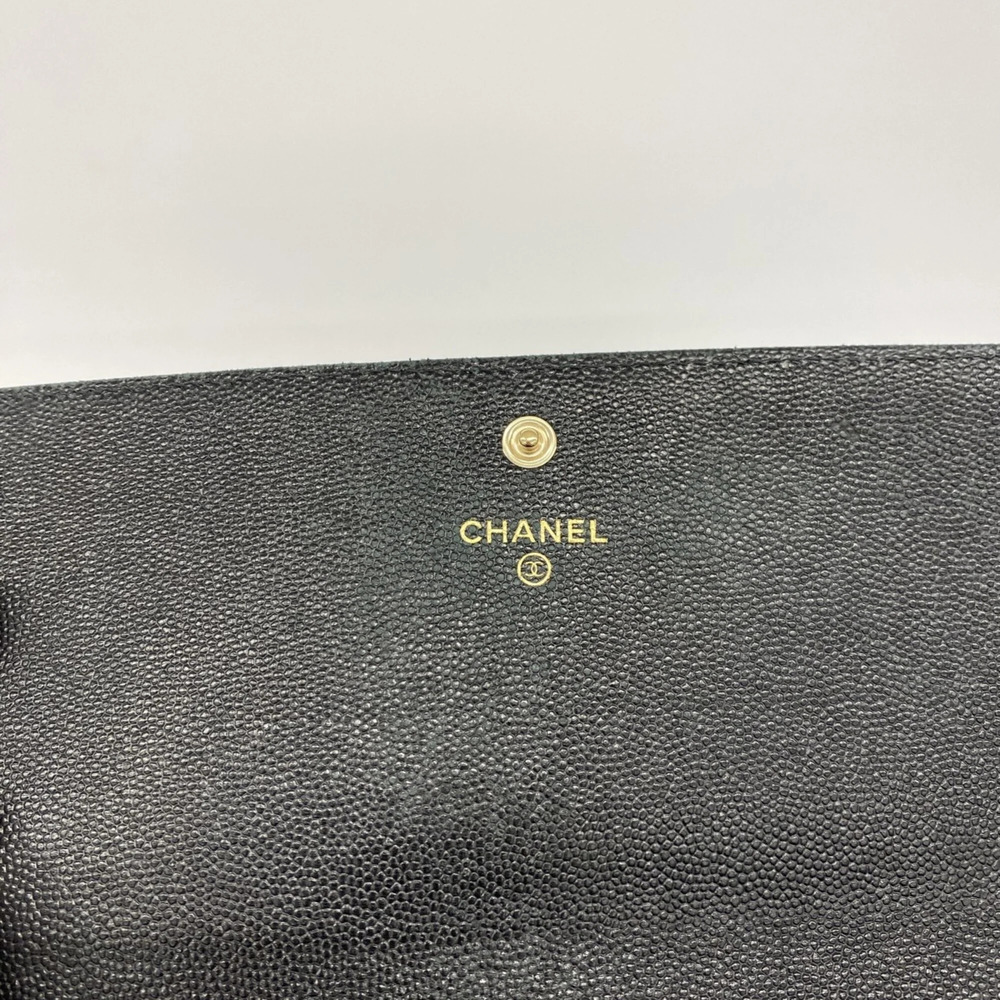 CHANEL Authentic Black Caviar Leather Wallet - Picture 4 of 9